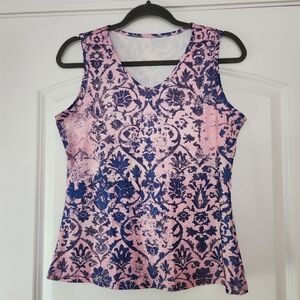 POLY SPANDEX PINK AND BLUE TANK TOP WOMEN'S SIZE M